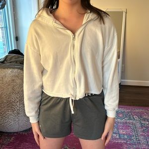 White cropped sweater